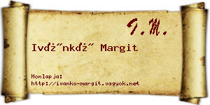 Ivánkó Margit névjegykártya